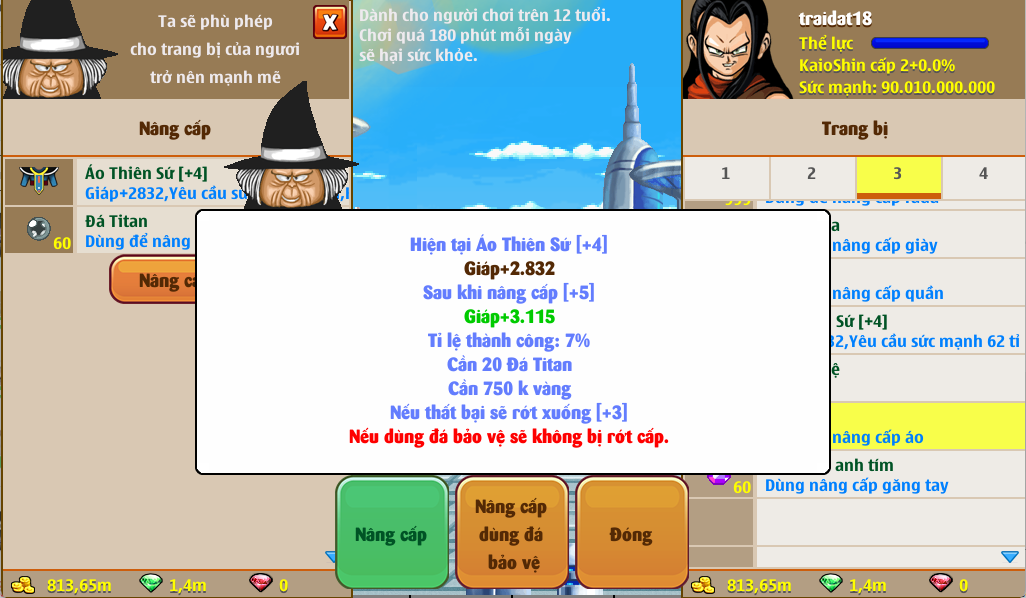 Nâng cấp đồ nro