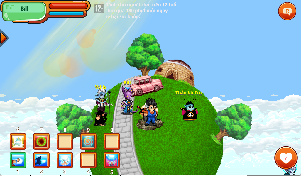 Bản đồ Thánh địa Karin trong game Hồi Ức Ngọc Rồng